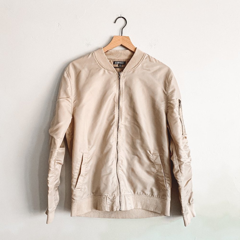 Beige Bomber Jacket - Elwood Women's Lightweight Bomber